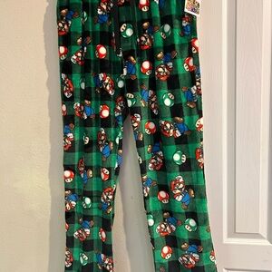Green Checkered Super Mario Pajama Pants